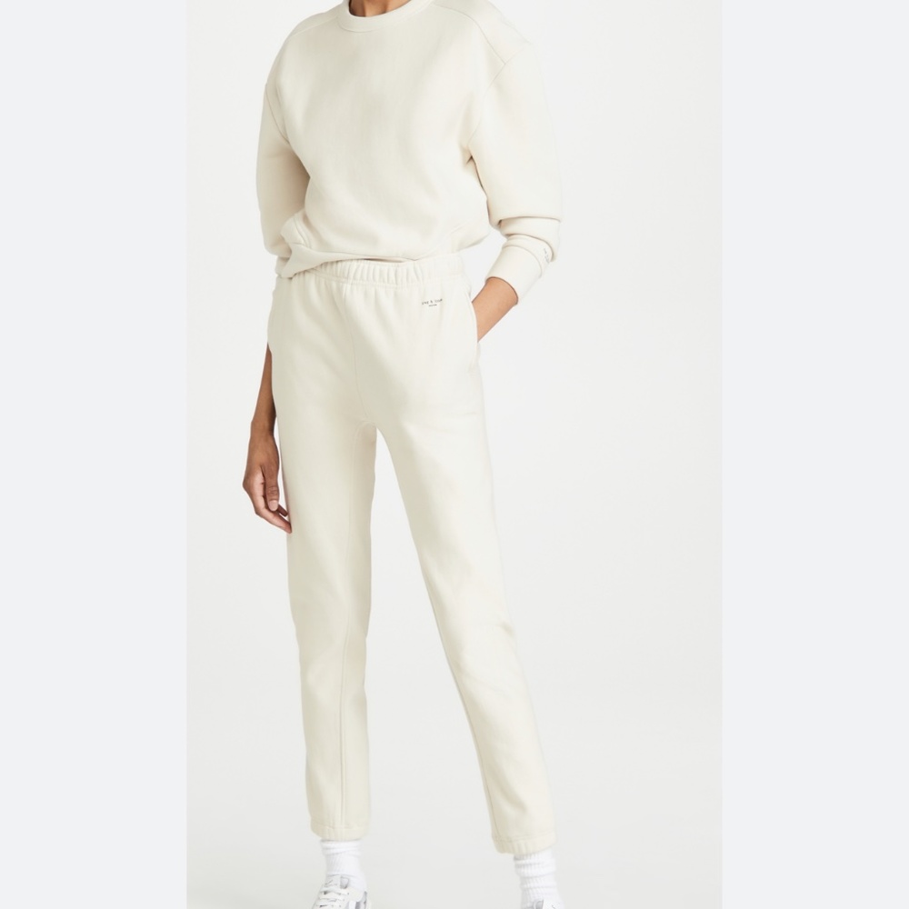 NWT rag & bone City Terry Organic Ivory Cotton Sweatpant